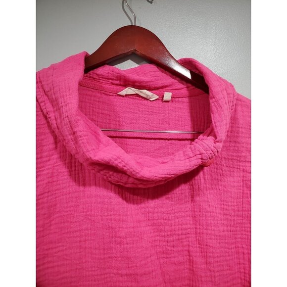 Soft Surroundings Giovinezza Tunic Top Pink Gauze Peasant Boho Slub Cotton Sz XL - Picture 13 of 13